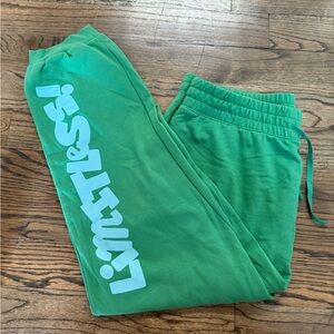 Limitless Black History Month green joggers, new (without tags), size Large